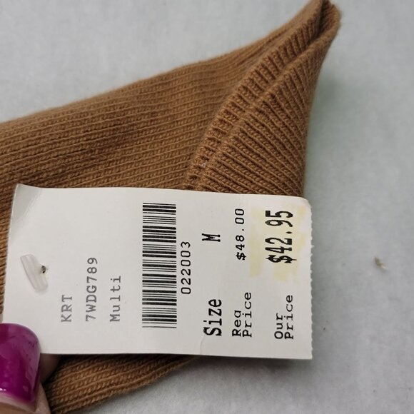 Melrose Studio Womens Brown High Neck Keyhole Sweater Embroidery Accents Size M - Picture 8 of 12